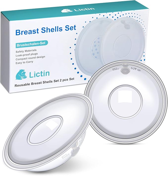 Pack de 2 conchas protectoras de pezones reutilizables para lactancia