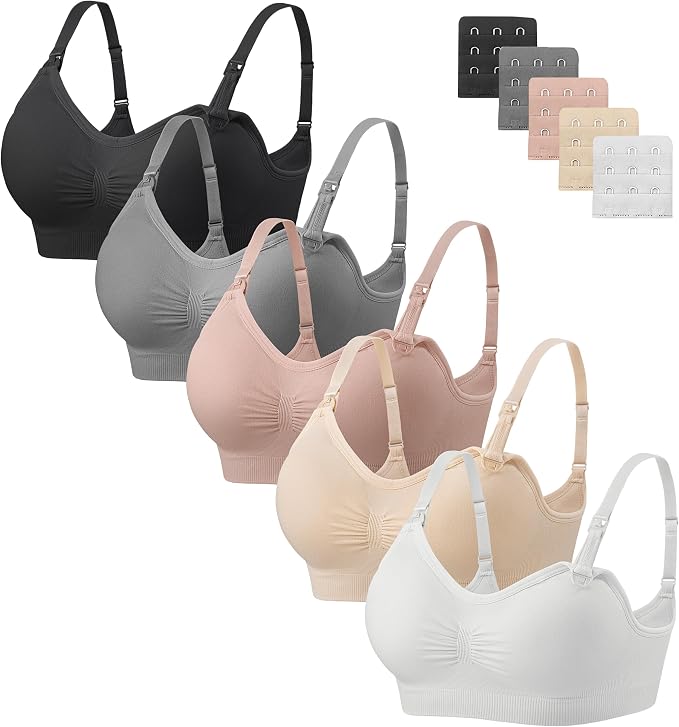 Pack de 5 sujetadores de lactancia sin costuras