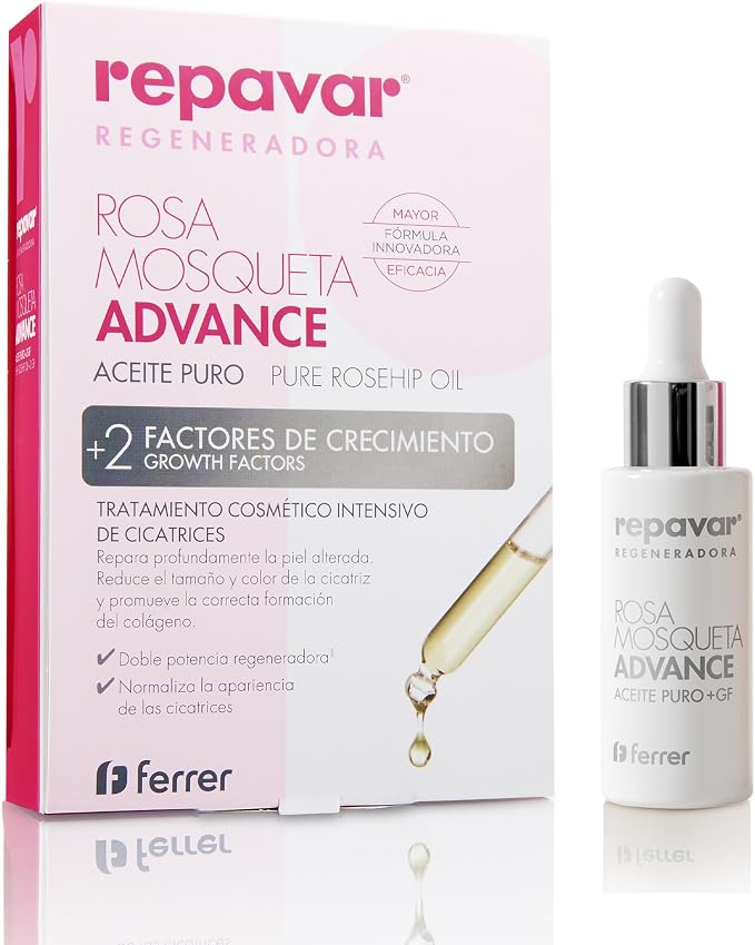 Aceite puro de rosa mosqueta Repavar de 15 ml en formato cuentagotas