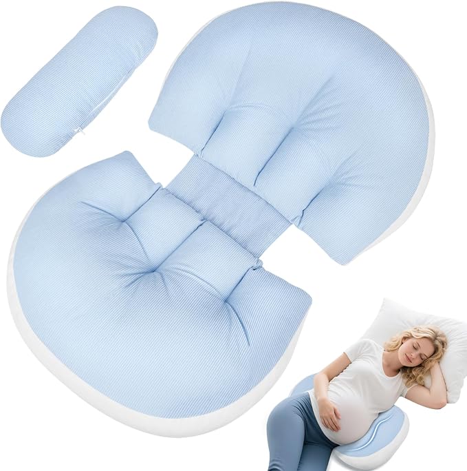 Almohada de embarazo ajustable Omtofo plegable y ligera