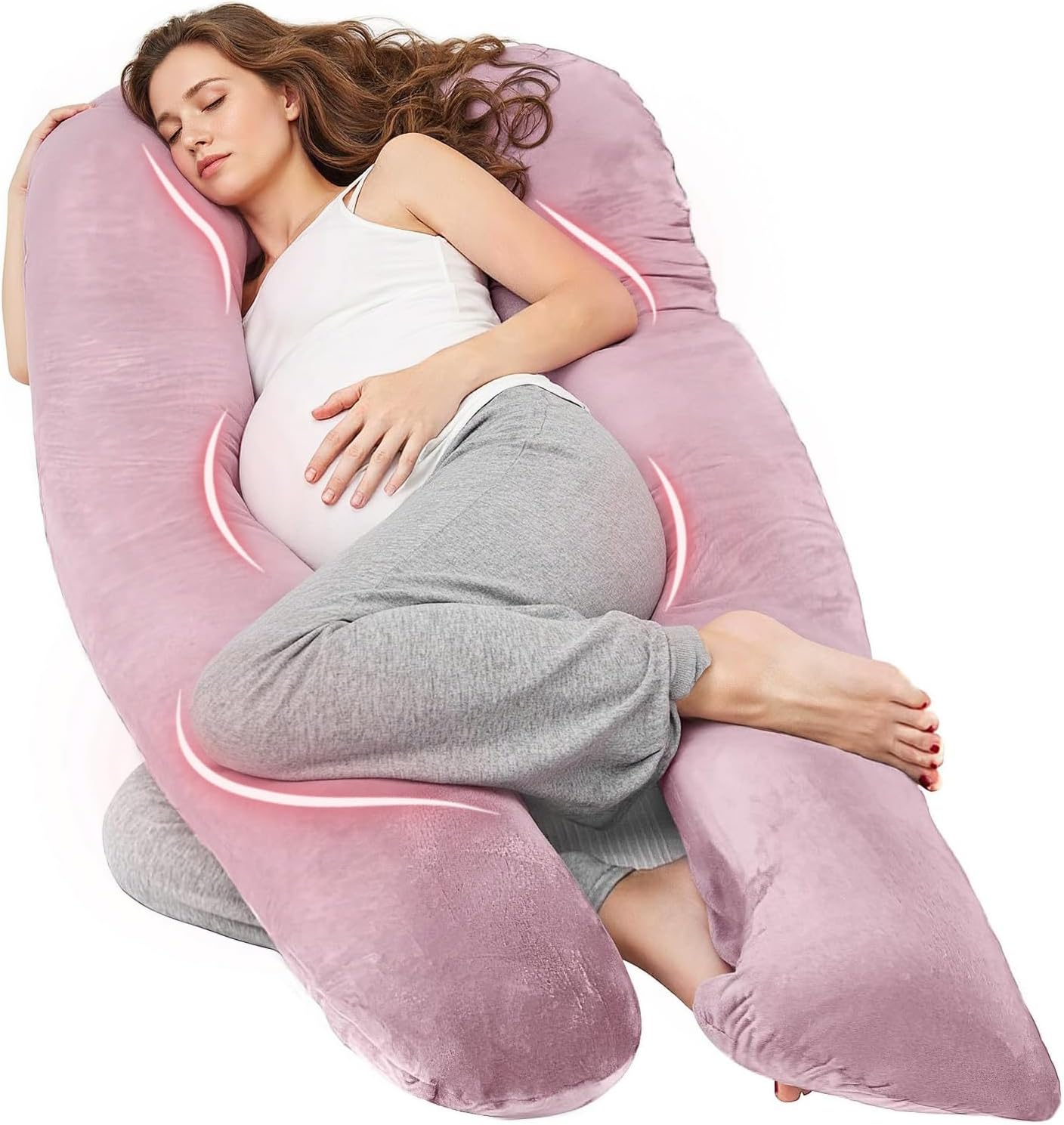 Almohada de embarazo en forma de U Nuliie para espalda caderas y piernas
