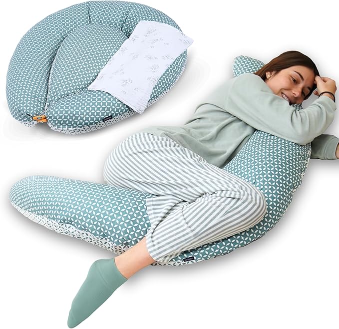 Almohada de embarazo y cojín de lactancia XL con certificación Oeko-Tex