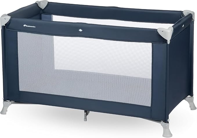 Cuna de viaje ligera con colchón de espuma y fibra de madera de 60 x 120 cm