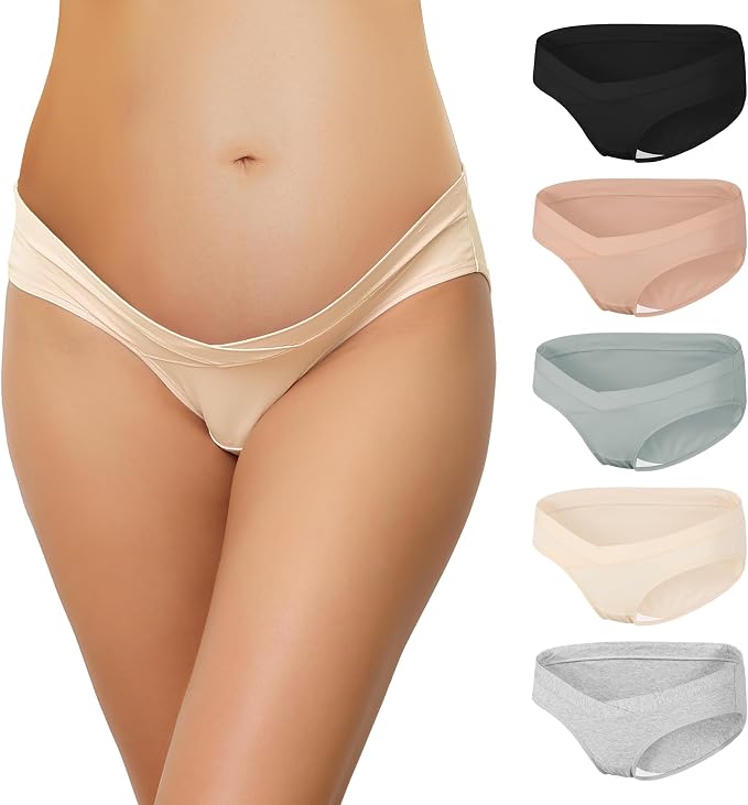 Pack de 5 bragas premamá de algodón de cintura baja ropa premamá embarazo