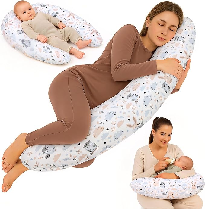 Cojín de lactancia y embarazo de 190 cm en forma de C con certificación Oeko-Tex
