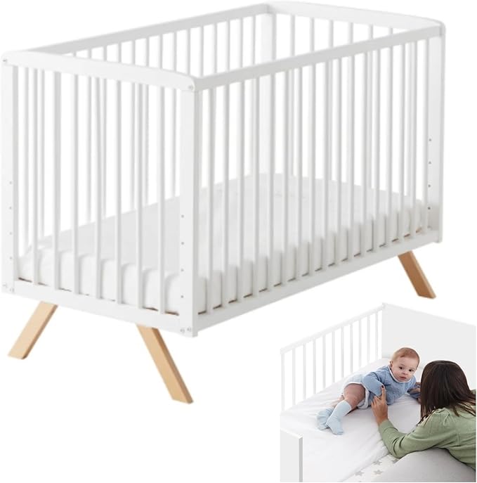 Cuna de colecho de madera para bebé con kit de colecho incluido