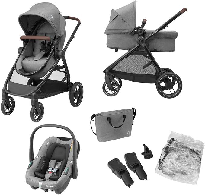 Cochecito de bebé de tres piezas con silla de coche i-Size