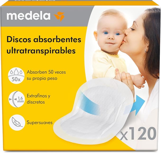 Discos absorbentes transpirables para la lactancia de Medela