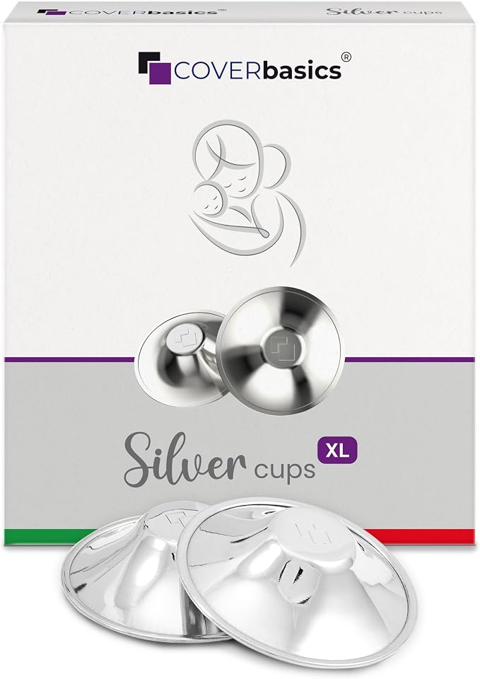 Pezoneras de plata para la lactancia materna en talla XL