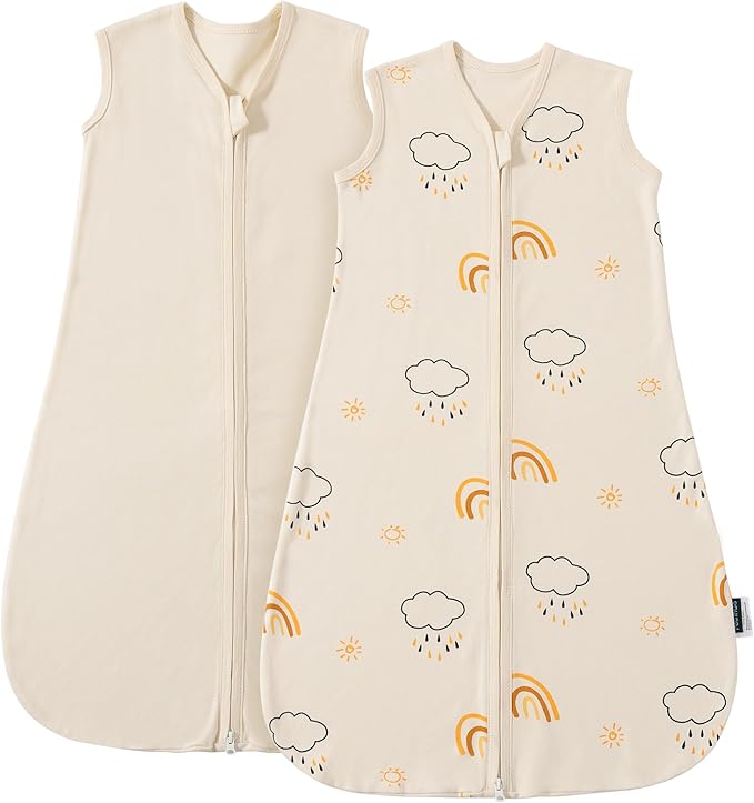 Pack de dos sacos de dormir para bebé de 0,5 TOG de algodón