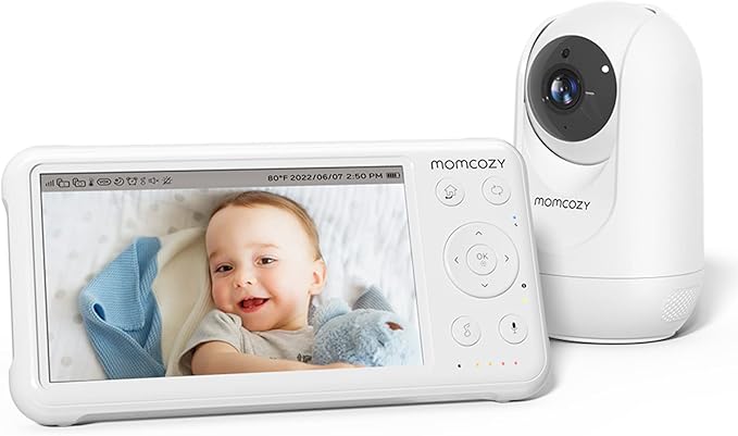 Cámara de vigilancia de bebé con conexión FHSS sin WiFi y pantalla FHD de 5 pulgadas